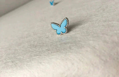 [Grace Jewelry]BUTTERFLY TURQUOISE EARRINGS SILVER