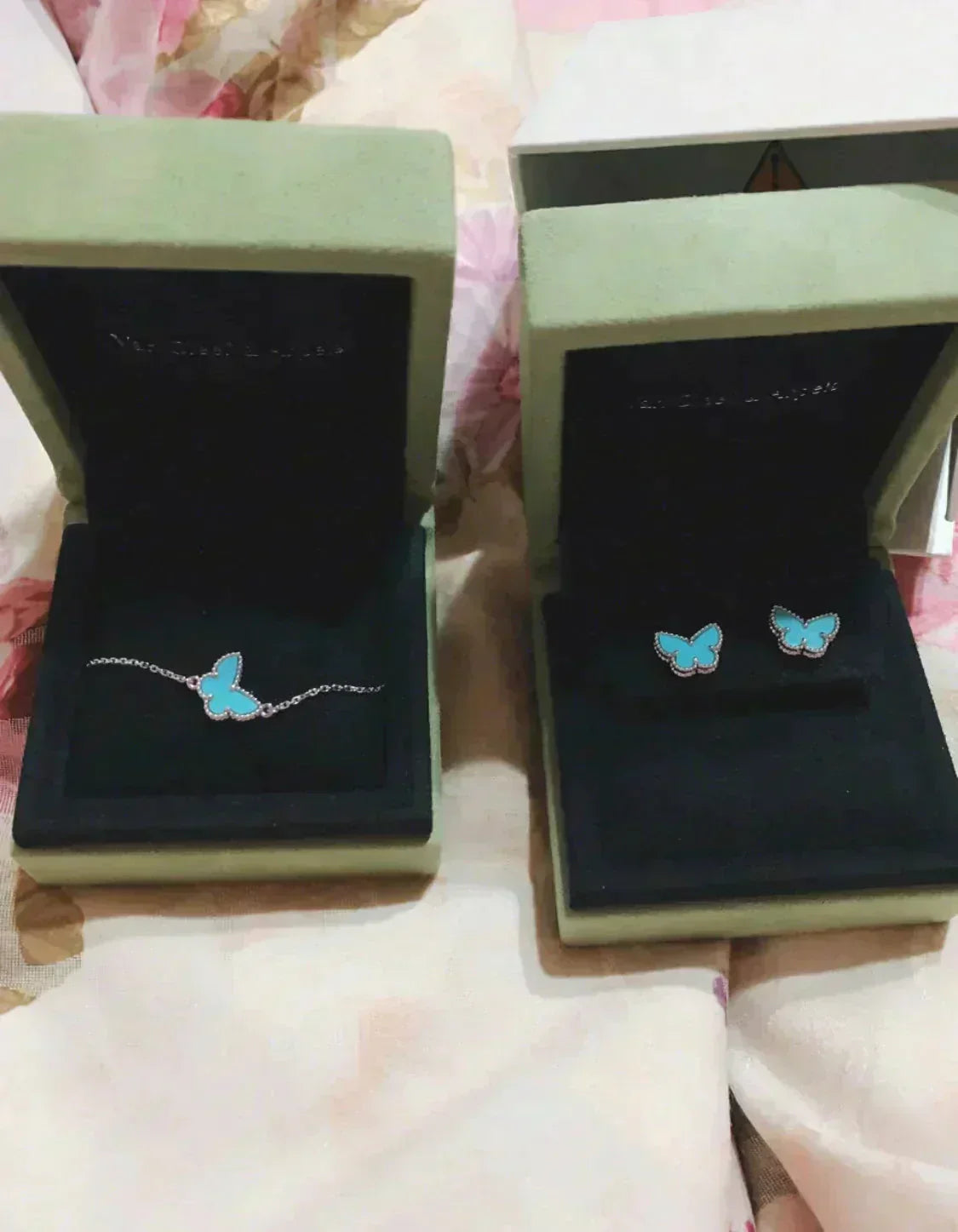 [Grace Jewelry]BUTTERFLY TURQUOISE EARRINGS SILVER