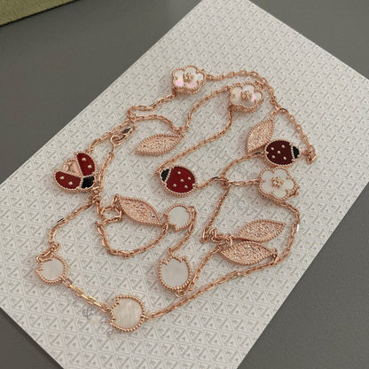 [Grace Jewelry]LUCKY SPRING 15 MOTIFS ROSE GOLD NECKLACE