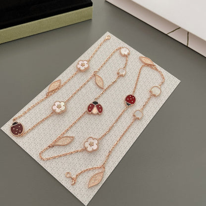 [Grace Jewelry]LUCKY SPRING 15 MOTIFS ROSE GOLD NECKLACE