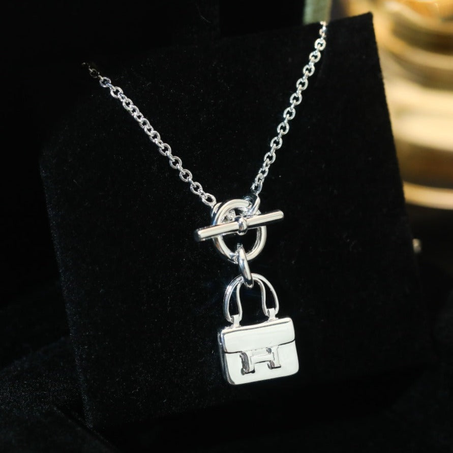 [Grace Jewelry]POP H PEDANT SILVER NECKLACE