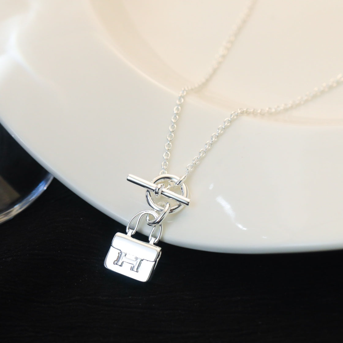 [Grace Jewelry]POP H PEDANT SILVER NECKLACE