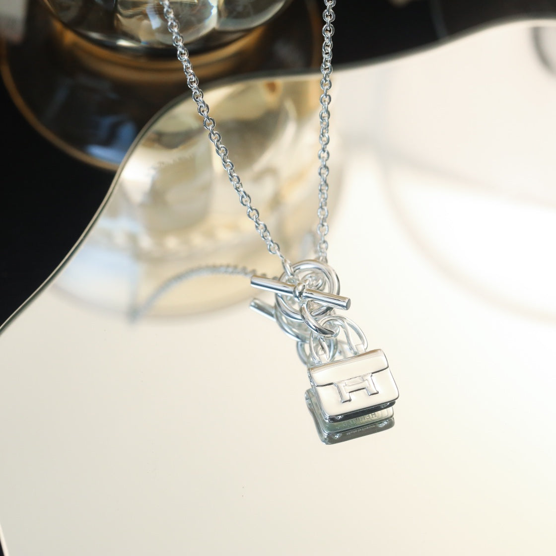 [Grace Jewelry]POP H PEDANT SILVER NECKLACE