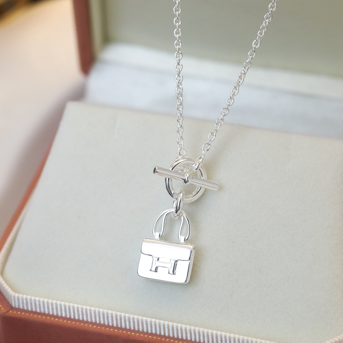 [Grace Jewelry]POP H PEDANT SILVER NECKLACE