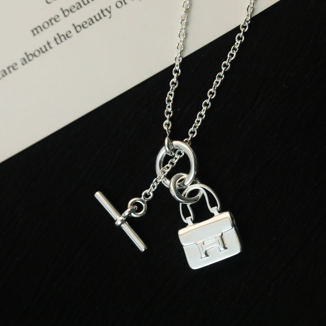 [Grace Jewelry]POP H PEDANT SILVER NECKLACE