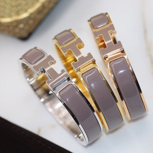 [Grace Jewelry]H BRACELET 12MM BROWN