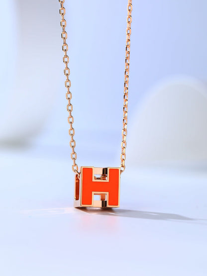 [Grace Jewelry]H CAGE PINK GOLD NECKLACE