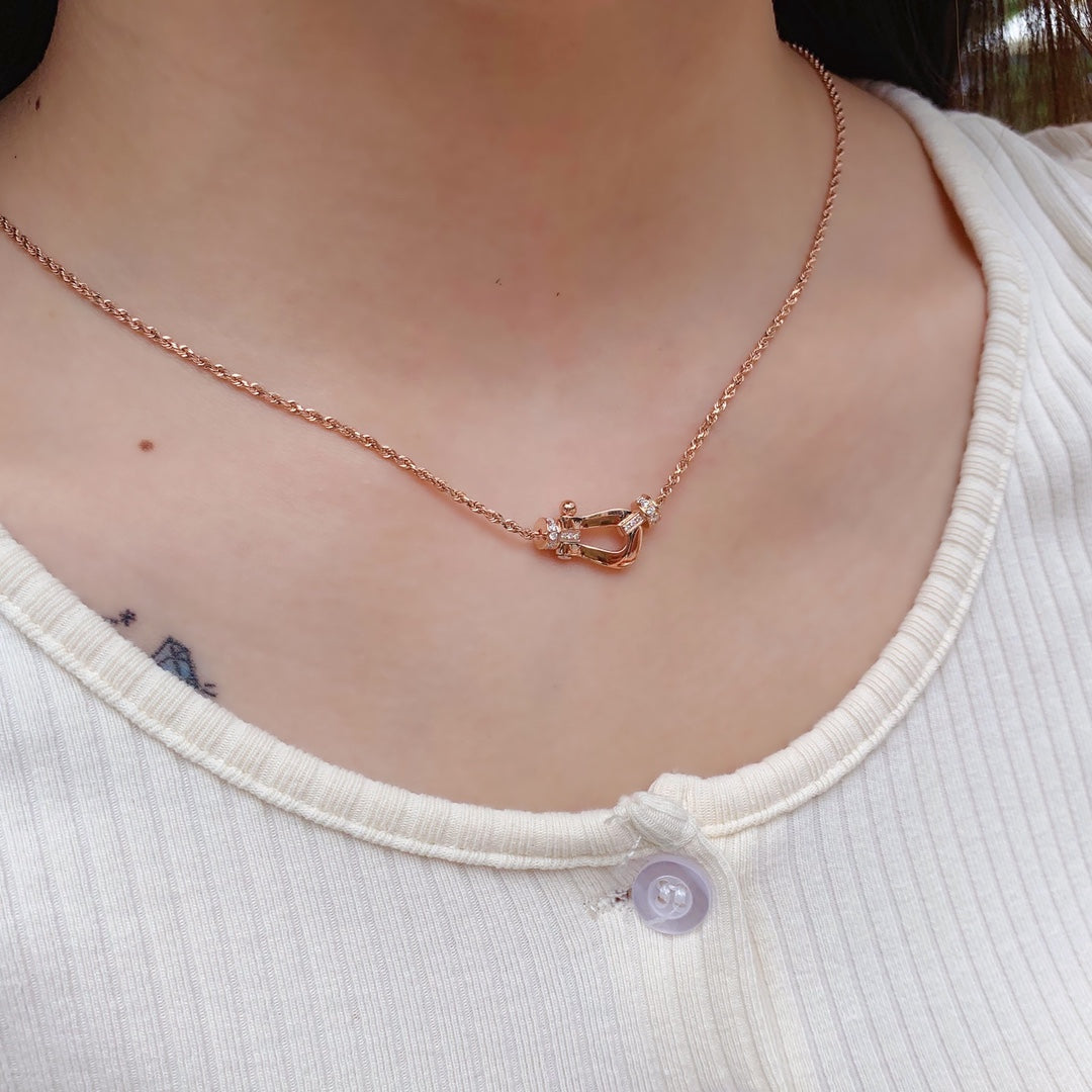 [Grace Jewelry]FORCE 10 PINK GOLD DIAMOND NECKLACE