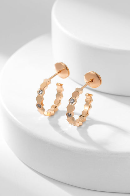 [Grace Jewelry]BEE LOVE DIAMOND HOOP EARRINGS