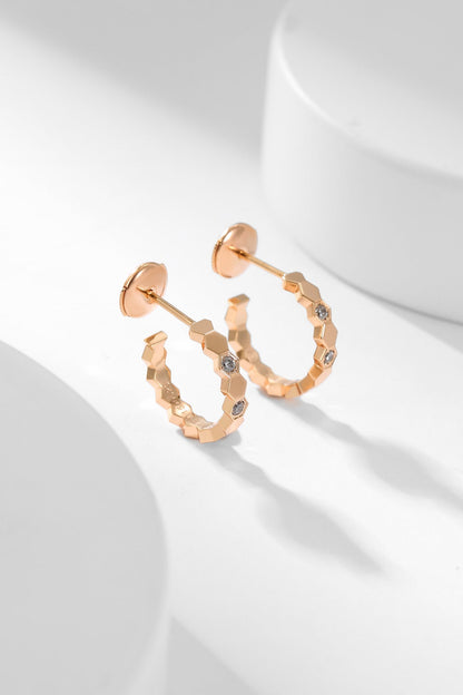 [Grace Jewelry]BEE LOVE DIAMOND HOOP EARRINGS