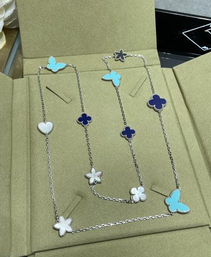 [Grace Jewelry]LUCKY CLOVER SILVER 11 MOTIF NECKLACE