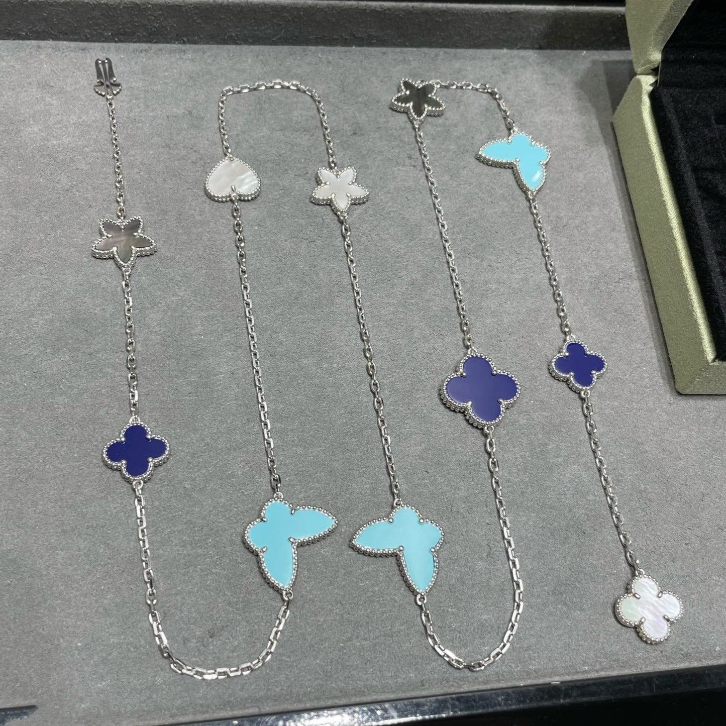 [Grace Jewelry]LUCKY CLOVER SILVER 11 MOTIF NECKLACE