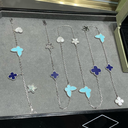 [Grace Jewelry]LUCKY CLOVER SILVER 11 MOTIF NECKLACE