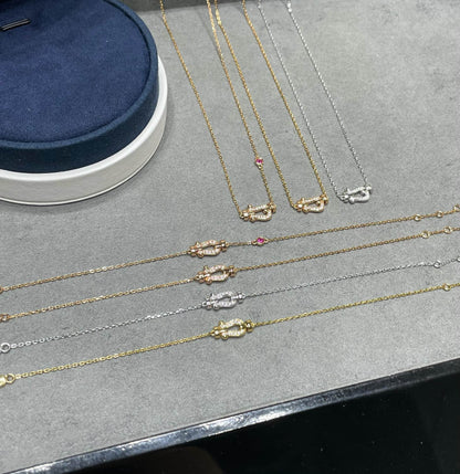 [Grace Jewelry]FORCE 10 DIAMOND PINK GOLD NECKLACE