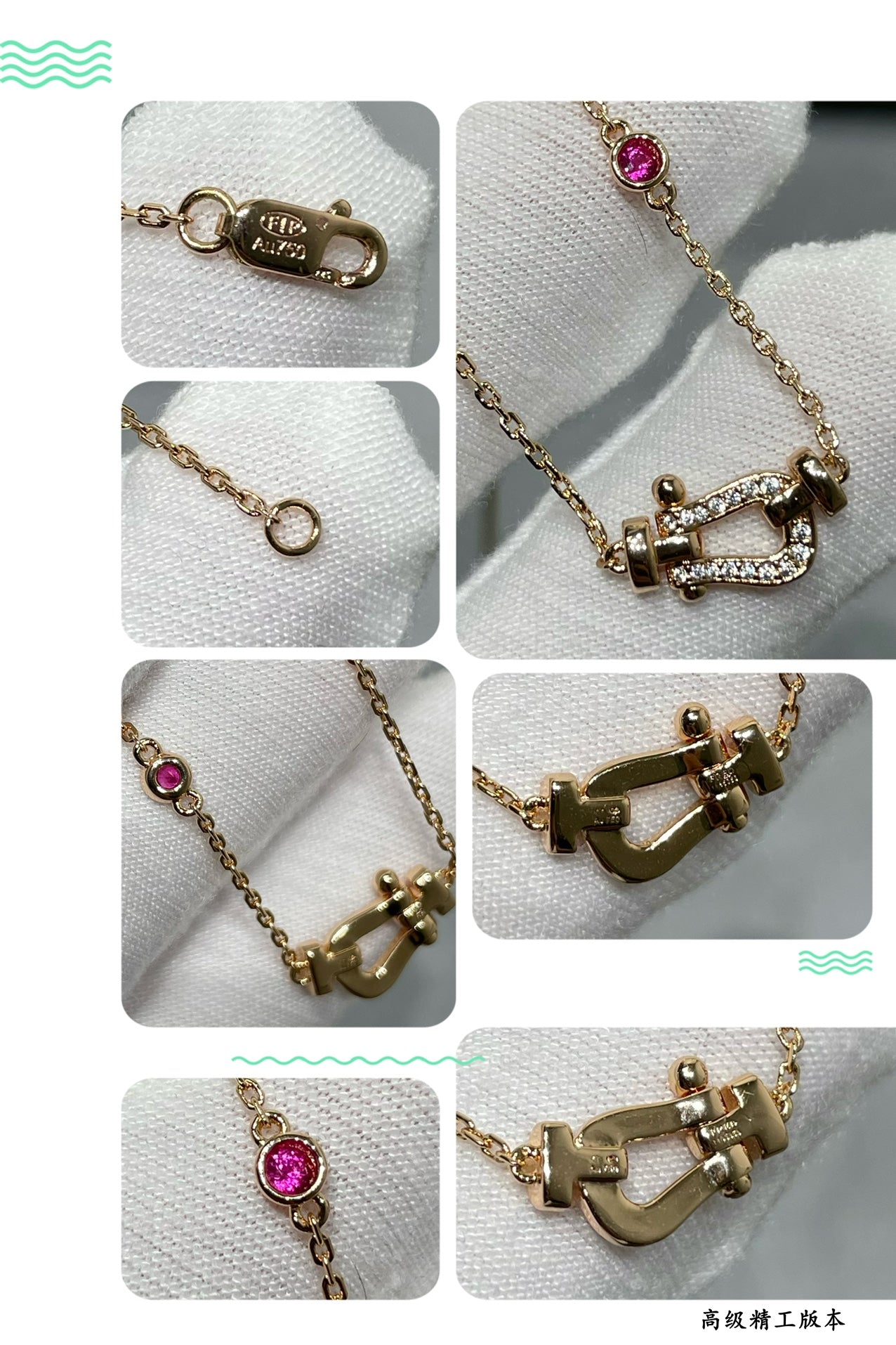 [Grace Jewelry]FORCE 10 DIAMOND PINK GOLD NECKLACE