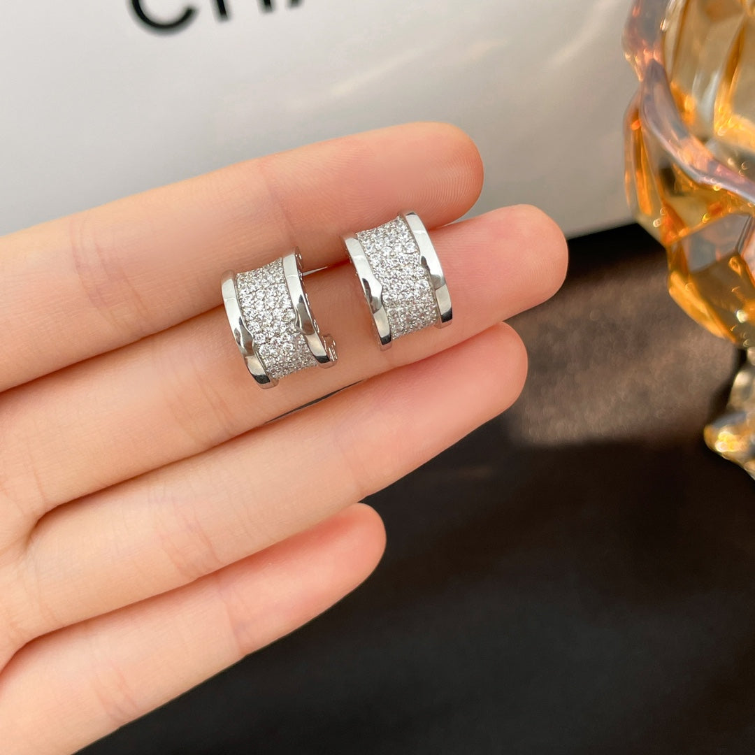 [Grace Jewelry]ZERO 1 DIAMOND PAVED EARRINGS