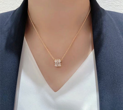 [Grace Jewelry]BEE LOVE DIAMOND PAVED 3 ROW NECKLACE