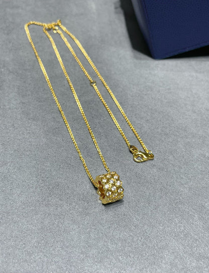 [Grace Jewelry]BEE LOVE DIAMOND PAVED 3 ROW NECKLACE