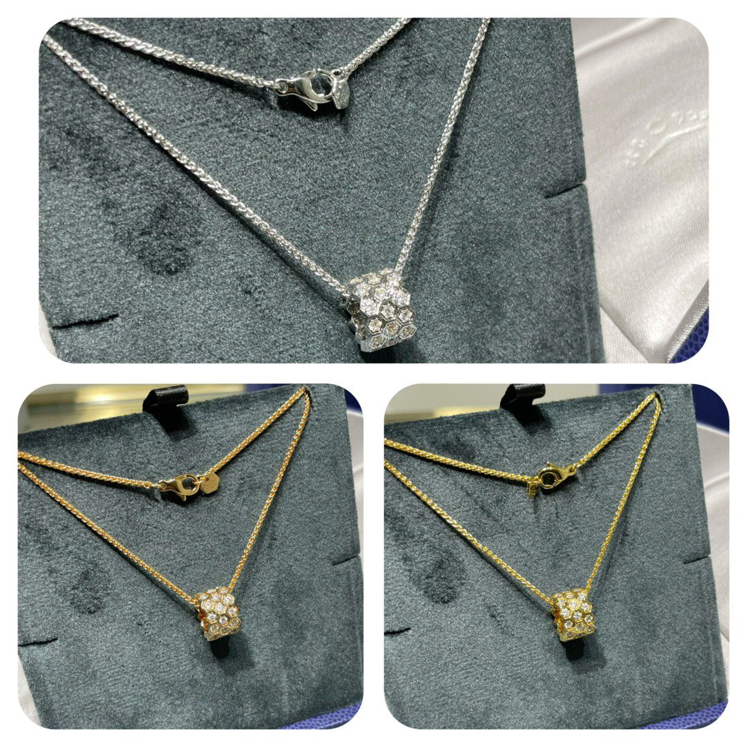 [Grace Jewelry]BEE LOVE DIAMOND PAVED 3 ROW NECKLACE