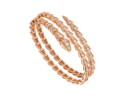 [Grace Jewelry]SERPENTI BRACELET PINK GOLD DIAMOND DOUBLE ROW