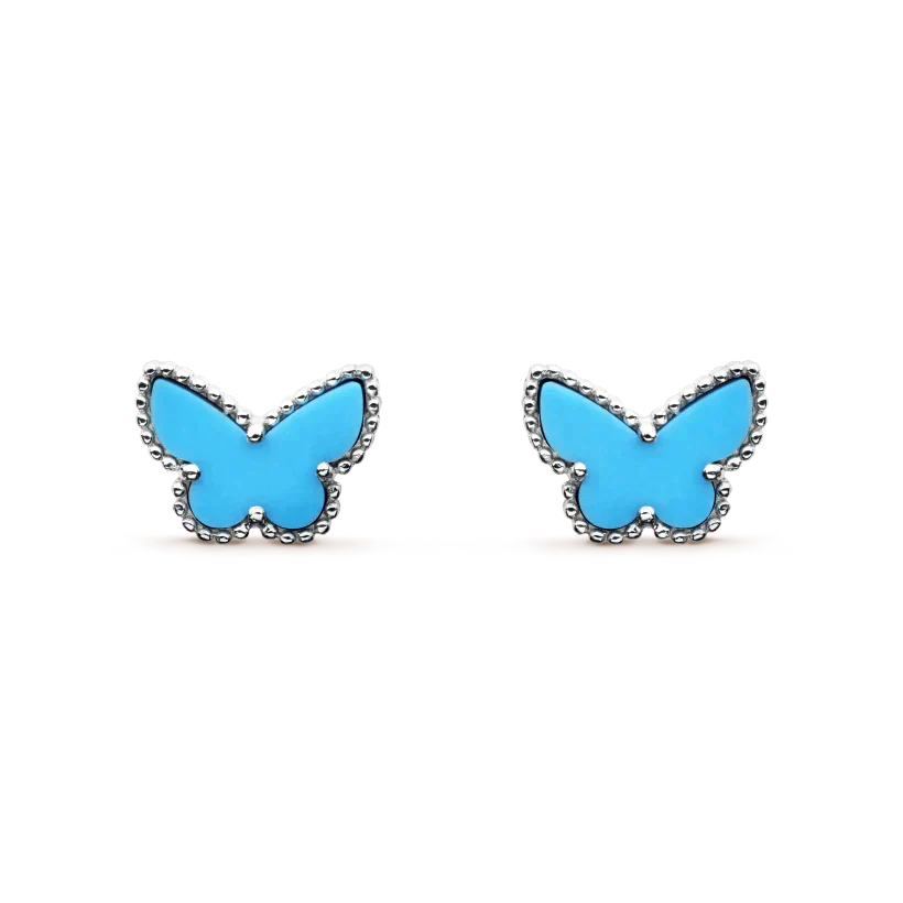 [Grace Jewelry]BUTTERFLY TURQUOISE EARRINGS SILVER