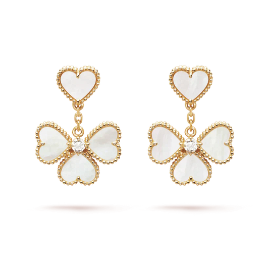 [Grace Jewelry]CLOVER SWEET WHITE MOP EARRINGS