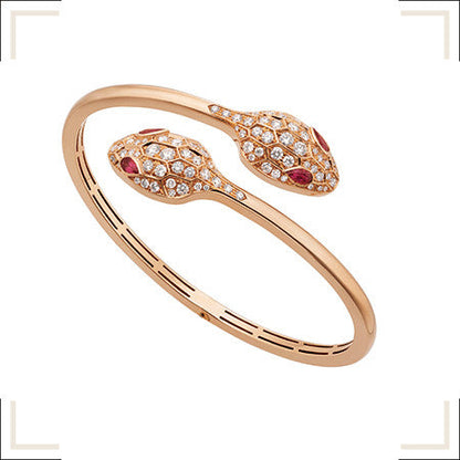 [Grace Jewelry]SERPENTI BRACELET PINK GOLD DIAMOND DOUBLE SNAKE