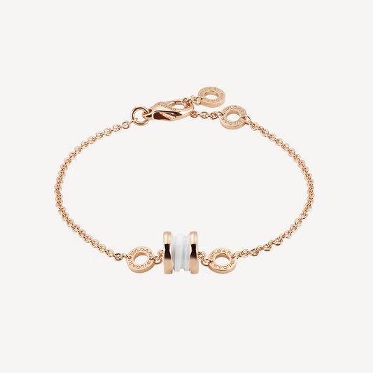 [Grace Jewelry]ZERO 1 SOFT PINK GOLD AND WHITE CERAMIC BRACELET