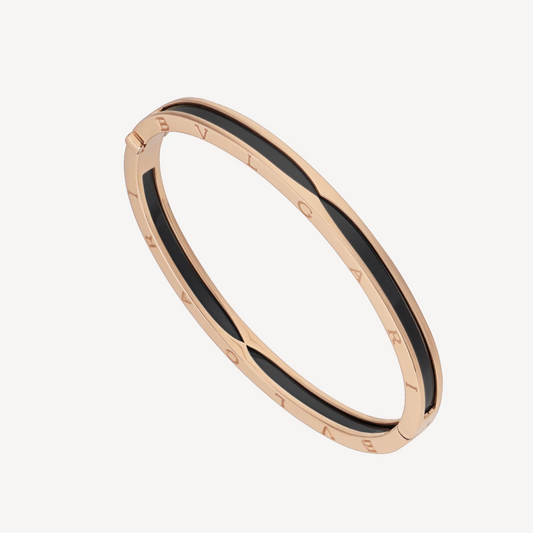 [Grace Jewelry]ZERO 1 PINK GOLD WITH BLACK CERAMIC BRACELET