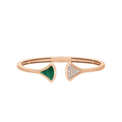 [Grace Jewelry]DREAM BRACELET OPEN MALACHITE PINK GOLD