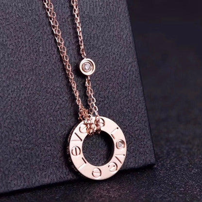 [Grace Jewelry]LOVE NECKLACE 16MM 2 DIAMONDS