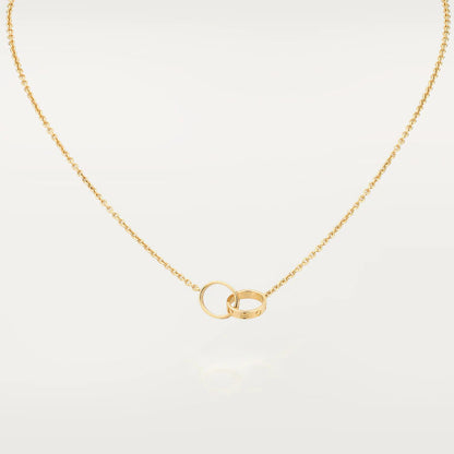 [Grace Jewelry]LOVE NECKLACE DOUBLE RING GOLD