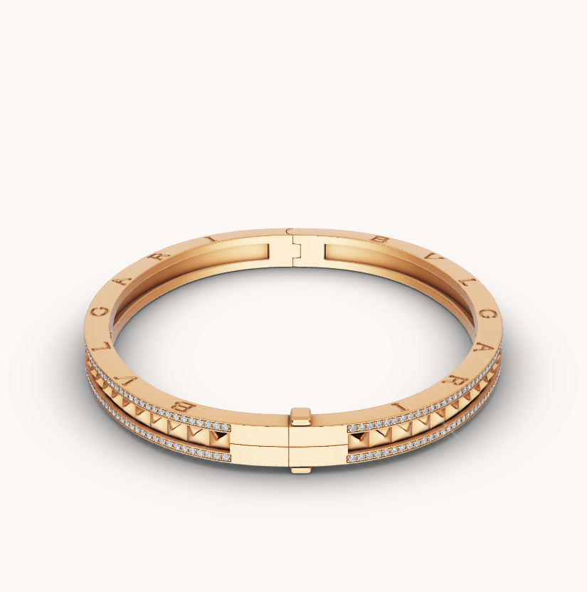 [Grace Jewelry]ZERO 1 SPIRAL AND PAVED DIAMOND GOLD BRACELET