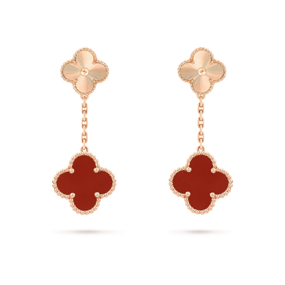 [Grace Jewelry]CLOVER 2 MOTIF  LASER CARNELIAN EARRINGS