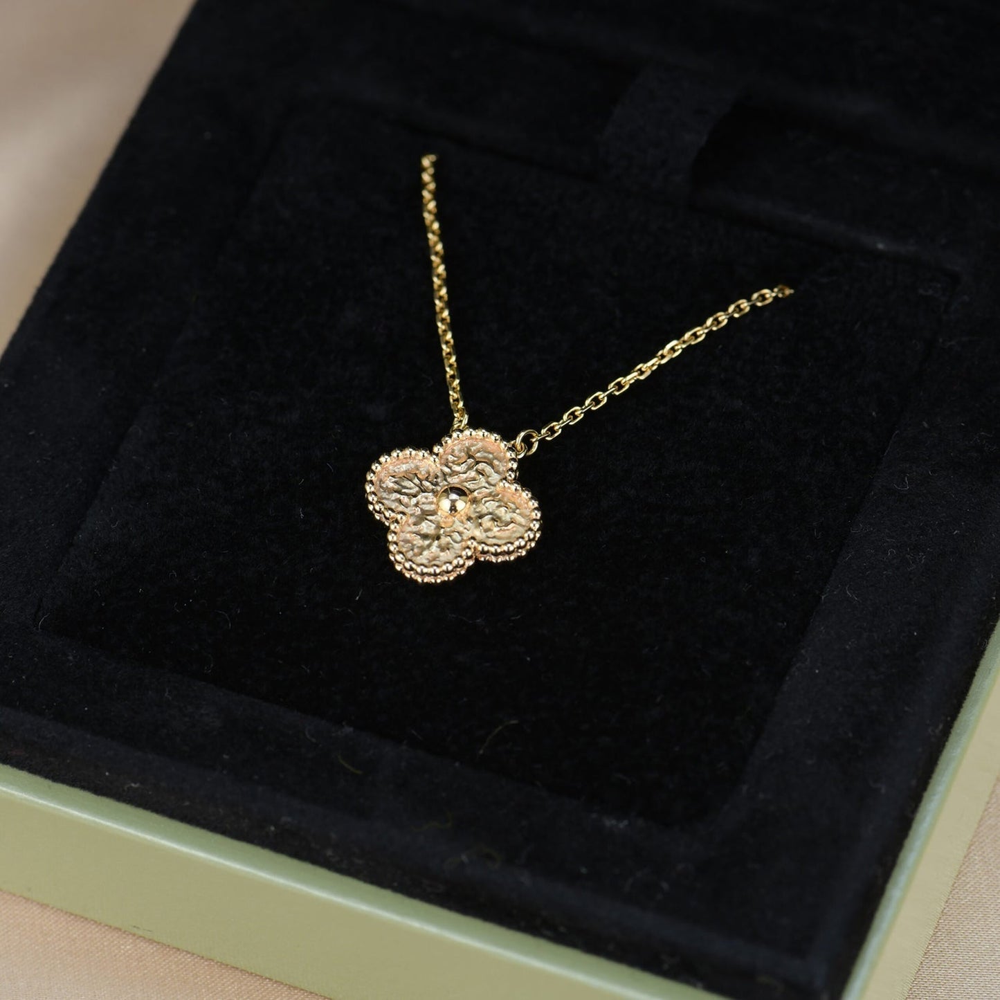 [Grace Jewelry]CLOVER 15MM  BRONZING NECKLACE