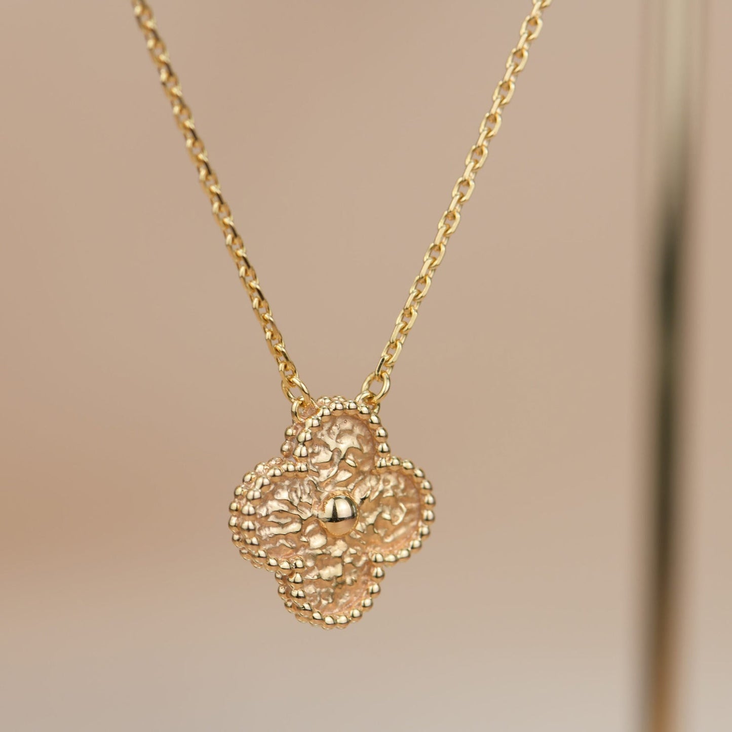 [Grace Jewelry]CLOVER 15MM  BRONZING NECKLACE