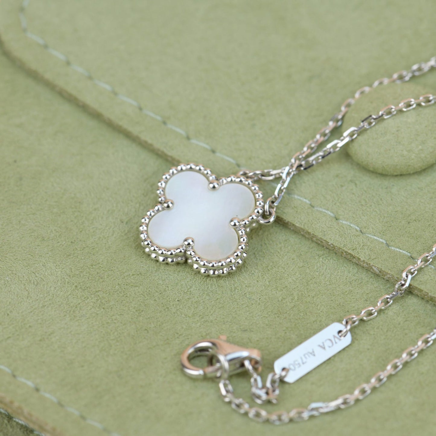 [Grace Jewelry]CLOVER  15MM WHITE MOTHER-OF-PEARL SILVER