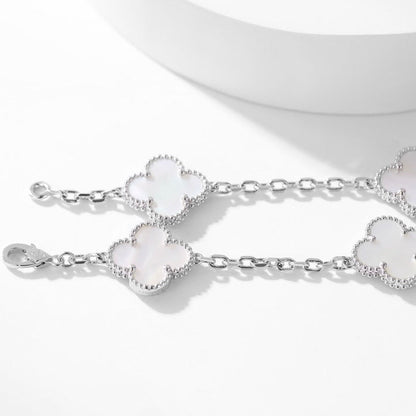 [Grace Jewelry]CLOVER 10 MOTIFS WHITE MOTHER OF PEARL NECKLACE