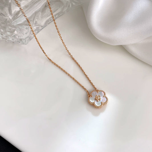 [Grace Jewelry]LUCKY  WHITE MOP  PLUM BLOSSOM NECKLACE