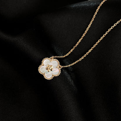 [Grace Jewelry]LUCKY  WHITE MOP  PLUM BLOSSOM NECKLACE