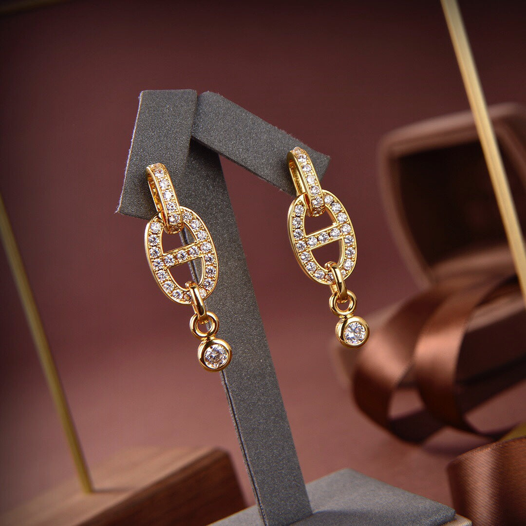 [Grace Jewelry]HM CHAINE DIAMOND EARRINGS