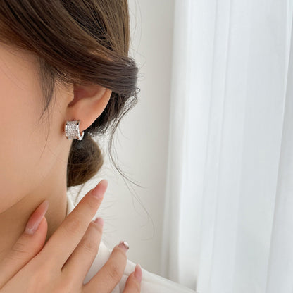 [Grace Jewelry]ZERO 1 DIAMOND PAVED EARRINGS