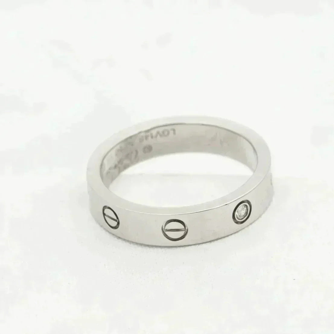 [Grace Jewelry]LOVE RING 4MM 1 DIAMOND SILVER