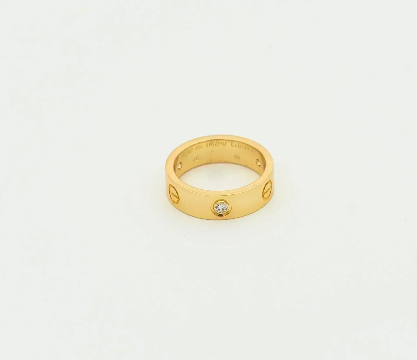 [Grace Jewelry]LOVE RING 5.5MM 3 DIAMONDS GOLD