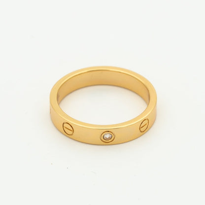 [Grace Jewelry]LOVE RING 4MM 1 DIAMOND PINK GOLD