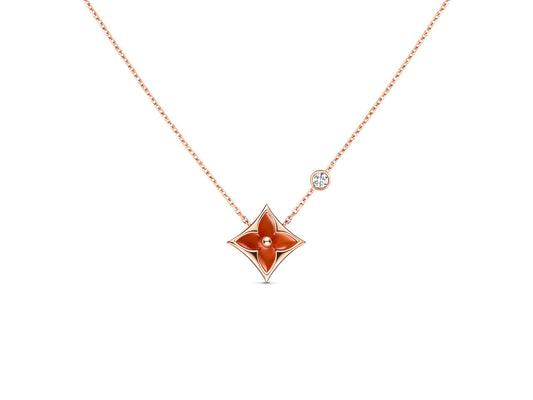 [Grace Jewelry]STAR NECKLACE PINK GOLD 1 DIAMOND