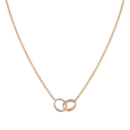 [Grace Jewelry]LOVE NECKLACE DOUBLE RING PINK GOLD