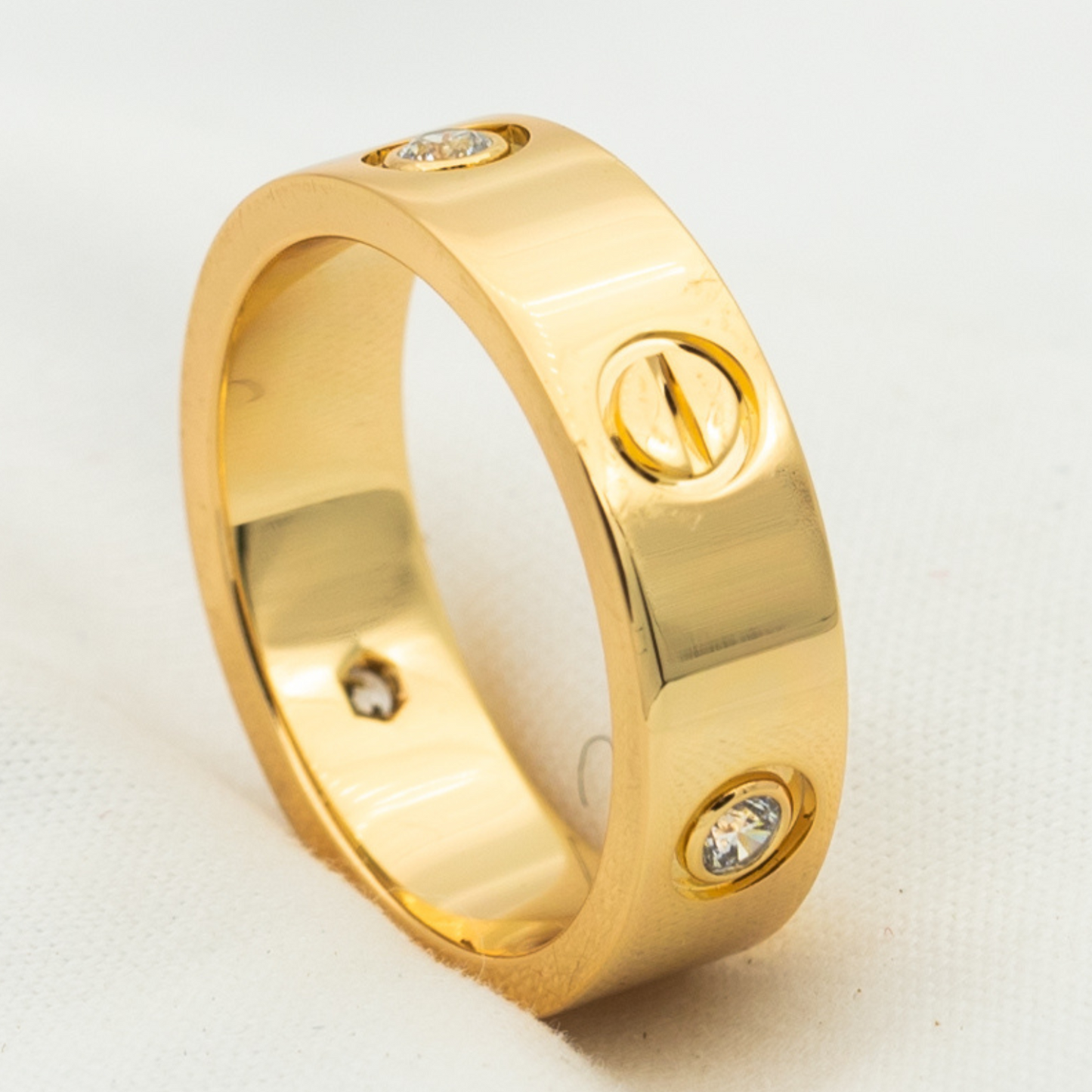 [Grace Jewelry]LOVE RING 5.5MM 3 DIAMONDS PINK GOLD