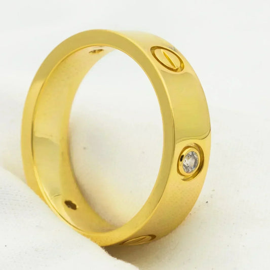 [Grace Jewelry]LOVE RING 5.5MM 3 DIAMONDS GOLD