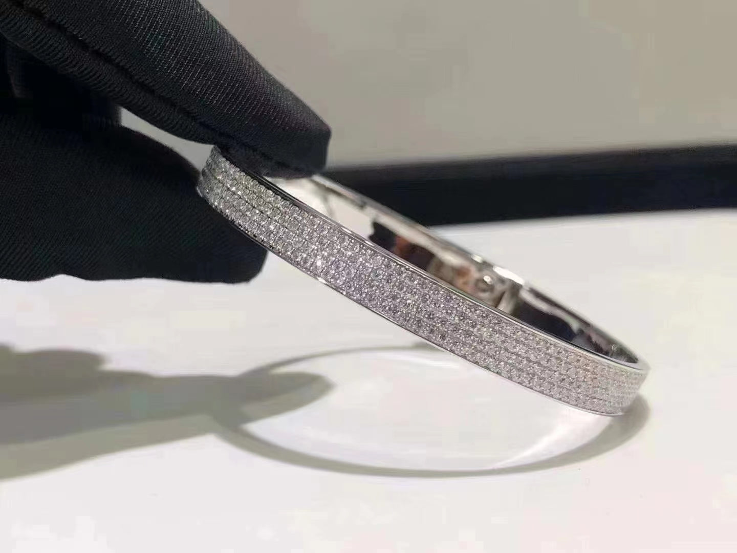 [Grace Jewelry]HM KELLY BRACELET IN SILVER AND FULL PAVE DIAMOND